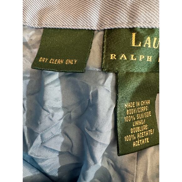 Ralph Lauren 100% Silk Wide Leg Trousers | Light Blue Palazzo Pants (Size 10) - Picture 3 of 8